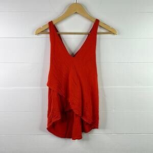 BANANA REPUBLIC Orange Twisted Racerback V Neck Tank Top Size XS